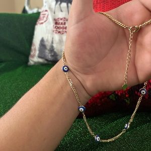 Gold evil eye necklace